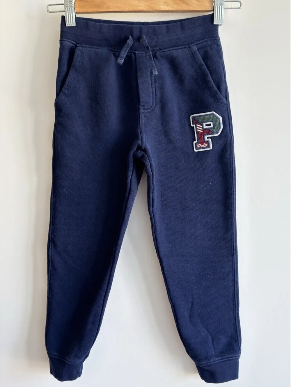 Polo Ralph Lauren Boys Size 6 Navy Fleece Jogger Sweatpants Logo Patch